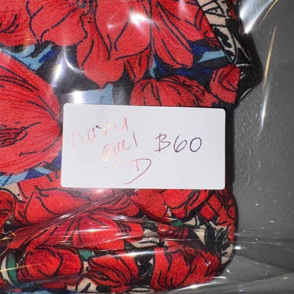 Nasty Gal Red and Blue Floral Long Sleeve Dress - Picture 9 of 9